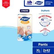 Drypers DryPantz Baby Diapers M58/ L48/ XL42/ XXL36/ XXXL20/ XXXXL18 (2 Packs) - Bubble Soft Fit Wai