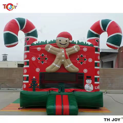 Christmas Bounce House Santa Big Bouncy Castle Holiday Indoor Outdoor Kids Jumping Playland