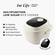 Int Life Low Sugar Rice Cooker 3L Multifunction Digital Touch Control 10 Preset Programs