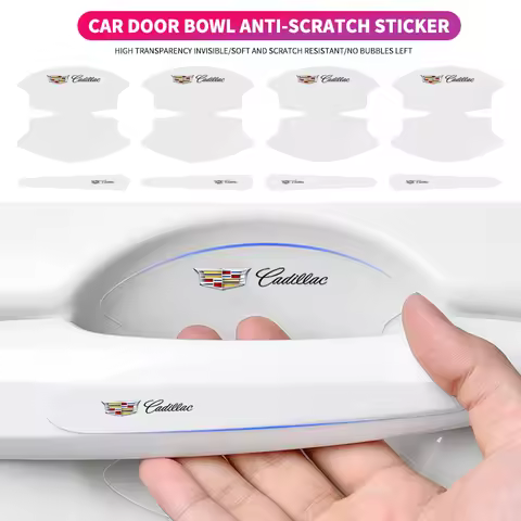 8PCS Car Door Handle Bowl Scratch Protective Stickers For Cadillac Escalade Deville DTS ATS BLS CT4 