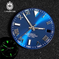 Mặt Đồng Hồ Mặt Số Sunburst Màu Xanh Số La Mã Theo Phong Cách Wimbledon 29mm Cho Bộ Máy NH35 NH36 NH