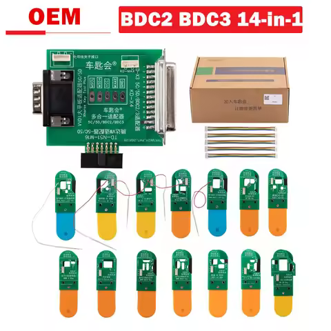 OEM BDC2 BDC3 14-in-1 Adapter Kit for VAG 5C/ 5D/Porsche/AUDI A3/BMW Encrypted Key Programming Work 