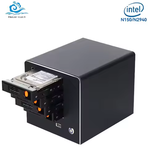 Helorpc NAS Mini PC with Inter N100/Celeron N2940 Computer for Home Support Linux Pfsense with 2xUSB