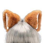 Agymo Brown Fox Wolf Cat Ears Headband, Animal Furry Ears,Christmas Halloween Ears,Gorou Cosplay Cos
