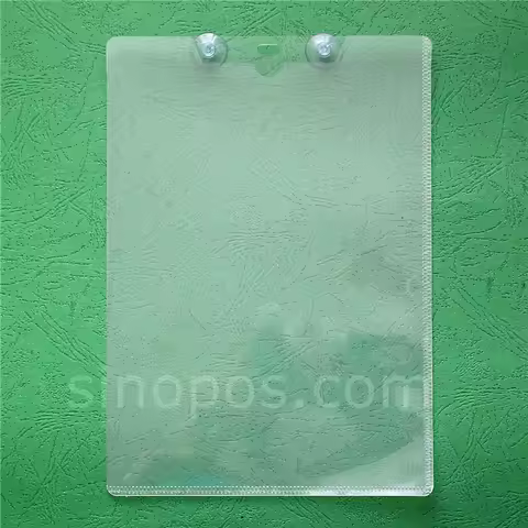Suction Cup Wall Mount Sign Sleeves, window vinyl pouch A5 A4 A3 tag holder PVC envelope guide bag p