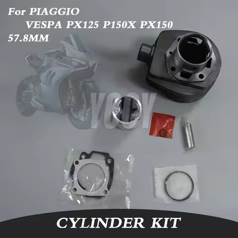 57.8MM PIN 15MM TOP END Motorcycle Engine Cylinder Kit Piston Rings Gasket For PIAGGIO VESPA PX125 P