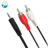 [ritonlywond] 1.2m 3.9 Feet 3.5mm Plug Ja to 2RCA Male Audio Cable Splitter Phone to Speaker TH