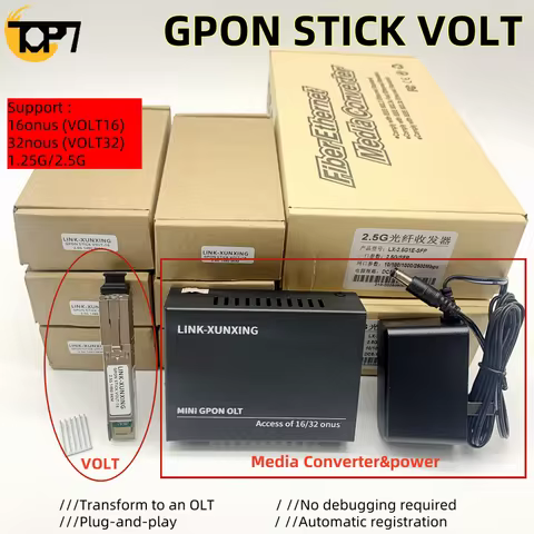 MINI GPON OLT stick VOLT SFP+Module support16/32onu 1.25G/2.5G OLT optical moduleplug-and-play One m