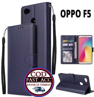 CASE HP FLIP KULIT COCOK UNTUK TIPE HP OPPO F5 - CASING DOMPET - FLIP COVER LEATHER- SARUNG HP