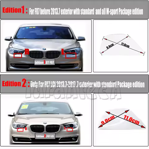 Headlight Washer Cover for 10-17 BMW GT series F07 Gran Turismo GT5 Fit 5GT 535i 535ix 550i 550ix Cl