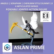 DUMMY 13 TITAN 13 T13 ANGELS SERAPHIM CHERUBIM 4 ARTICULATED WINGS + ANGELIC WEAPONS POSEABLE JOINTE