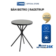Bàn bistro | RADSTRUP | thép/thủy tinh | đen | Ø60xC70cm