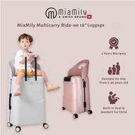 MiaMily 18" Carry On Luggage with Built-in Seat for Children & Adults| Luggage Kids| Suitcase