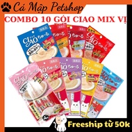 [combo 10 gói] Súp thưởng cho mèo Ciao Churu súp thưởng Ciao cho mèo túi 4 thanh