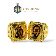 Cincin Om Sanskrit/ Om Ohm Design Indian Saiz 15.5 16.5 17 18 21 22.5 Emas 916 Yon Hing