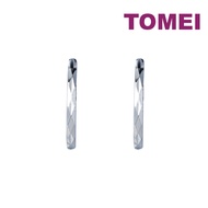 TOMEI Laser Loop Earrings, White Gold 585