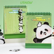 USNOW 2024 Desktop Calendar, September 2023 - December 2024 Thick Paper Standing Flip Calendar, Gift Cute HuaHua To Do List Cartoon Panda Calendar Desk