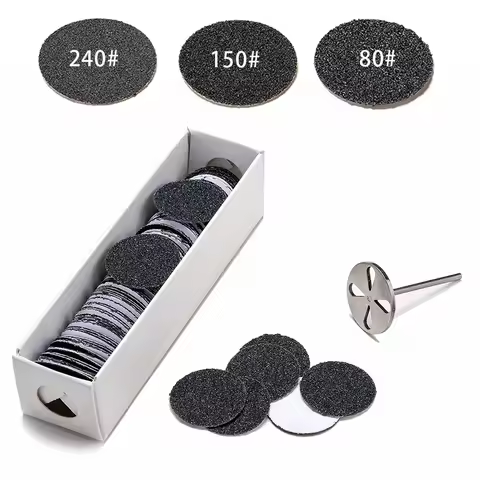 100pcs Replaceable Sanding Paper With Disk 25mm Cuticle Callus Remove Tool Pedicure Sandpaper Nail D