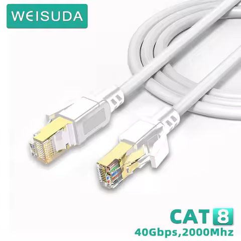 CAT8 40Gbps Ethernet Cable with Shielding Technology, Durable & Compatible for Home/Office/Gaming/Da