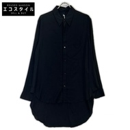 เสื้อเชิ้ตแขนยาวสีดำผ้าเรยอน Ground Y 24AW GO-B07-200 ไซส์ 3 [มือสอง]