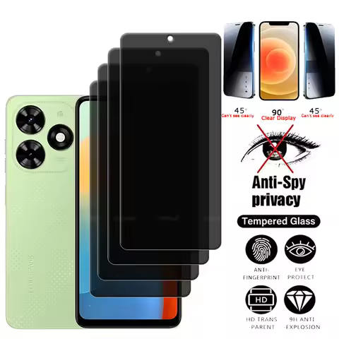 4Pcs For Tecno Spark GO 2024 Glass Tecno Spark GO 2024 Tempered Glass 9H Privacy Anti-Spy Screen Pro