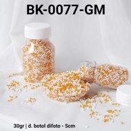 0077-GM Sprinkles sprinkle sprinkel 30gr 30 gram mutiara emas putih
