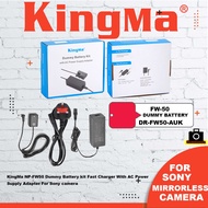 KingMa NP-FW50 Dummy Battery kit Fast Charger With AC Power  Supply Adapter For Sony camera