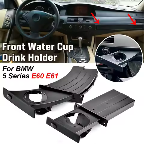 Black Car Front Water Cup Drink Holder Cup Holder For BMW 5 Series E60 E61 M5 525i 528i 530i 535i 55