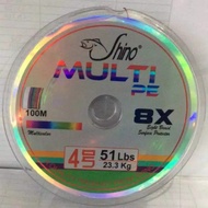 Shino Multi PE X8 Fishing Line 100M: 12, 15, 20, 25, 38, 51, 65 & 70 LBS