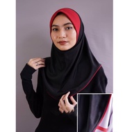 Tudung Sukan Viral Piping 2 Tone Ibugarang (Moscrepe Korean Microfibre)