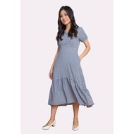 Lzzie Allegra Dress - White , Black and Checked