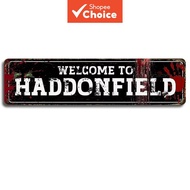 CIFbuy Welcome to Haddonfield Halloween Vintage Horror Movie Metal Tin Sign 2D Retro Wall Art Decor 