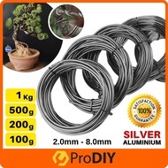 Silver Color Aluminium Bonsai Gardening Wire Dawai Pokok 1kg 500g 200g ( 1.0mm 1.5mm 2.0mm 2.5mm )