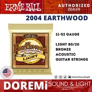 Ernie Ball 2004 Earthwood 80/20 Bronze Acoustic Guitar Strings, Light, 11-52 Gauge Ernieball