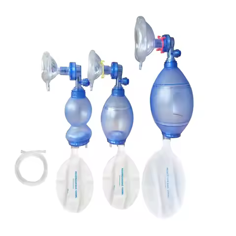 PVC Adult/Child/Infant Self-help Respirator Training Bag Valve Mask in Plastic Carry AED Training To
