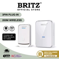 BRITZ Wireless Doorbell Door Bell SET [Plug-In] / FREE Adhesive Tape
