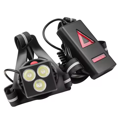 LED Chest Front Multi-Lamp Red Warning USB Rechargeable Night Running Light Triangle Reflective Stra