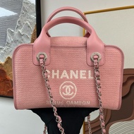 Chanel 2022年新色 晶片款 度假系列 粉色保齡球沙灘包 手提單肩斜孭💕