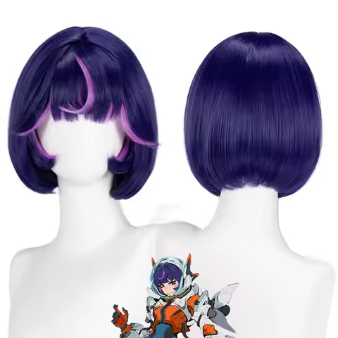 Accessory for Carnival Party Women Game Overwatchs Roleplay Juno Cosplay Purple Hair Wig