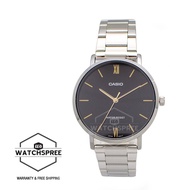 Casio Men's Analog Silver Stainless Steel Band Watch MTPVT01D-1B MTP-VT01D-1B