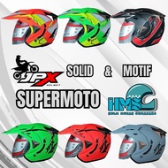 JPX SUPERMOTO HELMET IN THE MOST COMPLETE ORIGINAL MOTIF & SOLID COLOR_JPX SEMICROSS HALF FACE DOUBL