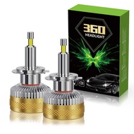 8 Sides 360°Luminous LED Headlight R8 Car LED Headlight H7 H4 H1 Headlight Exclusively Supply 12V