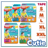 Cutie Dry Tape S/M/L/XL/XXL Baby Diapers | Lampin Bayi Seluar Cutie