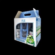 真露 果味燒酒禮盒套裝(5支燒酒+2個燒酒杯) (藍色)｜禮盒裝，內含5支果味燒酒搭配2個燒酒杯，送禮首選