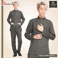 MU ELMER SET BAJU MELAYU MODERN SLIM FIT DEWASA / BAJU MELAYU SEPASANG / BAJU RAYA DEWASA / BAJU MEL