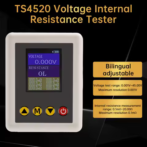 TS4520 0.1mΩ~20Ω High-precision Internal Resistance Detector True 4-Wire 0.001V~45V Voltage Tester 5