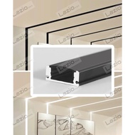 1m Black coated aluminium (with black acrylic cover) LED strip U channel / profile track surface mou