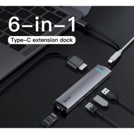 Genuine Baseus CAHUB-J0G 6-in-1 Type C conversion Jack