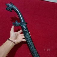 golok pamor damaskus 40cm full tanduk spesial edition ukir naga