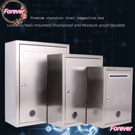 FOREVER Mailbox, 3 Sizes Waterproof Letter Box,  with Locks Stainless Steel Ballot Box Outdoor